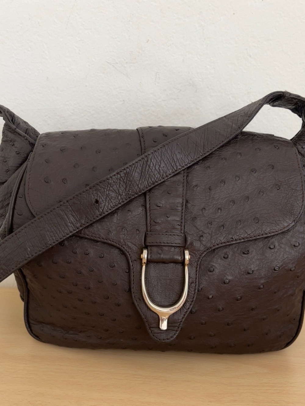 RARE Gucci Ostrich Horsebit Shoulder Handbag Late 70s - 83